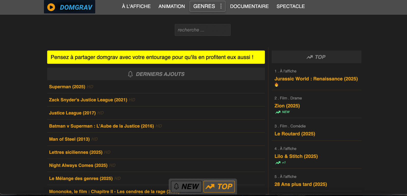 domgrav nouvelle adresse 2025