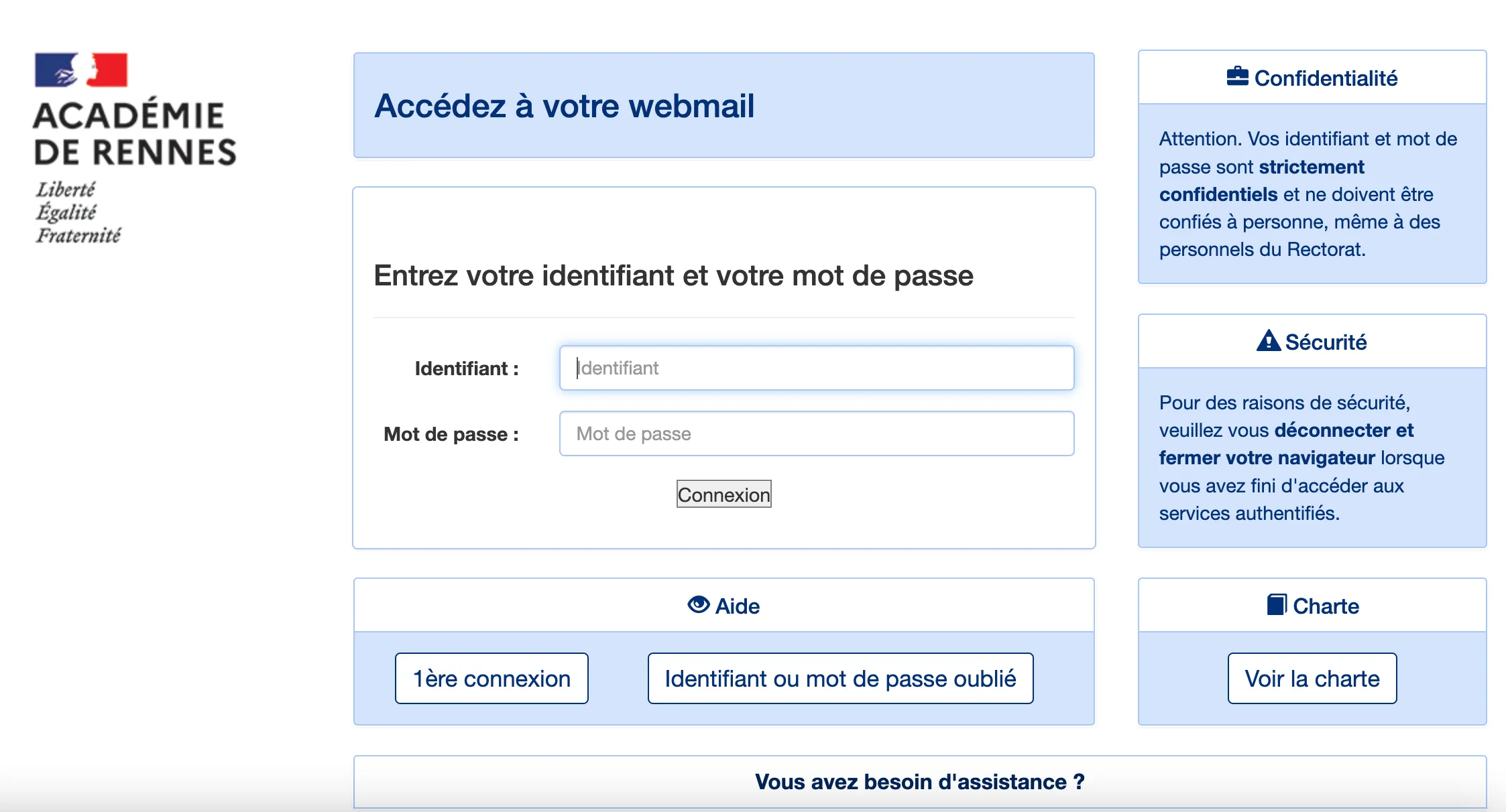 webmail rennes connexion